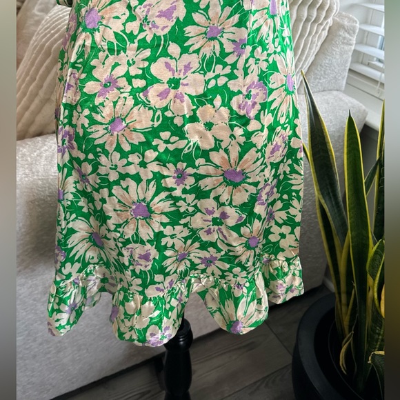 Topshop Women's Green Dress Floral Wrap Dress - Picture 7 of 11